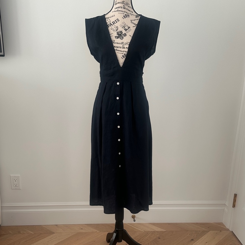 Faithfull the Brand Black Midi Dress